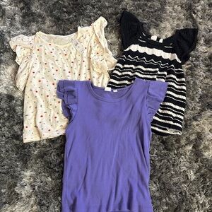 GAP Purple Ruffle Sleeve Kids Tee